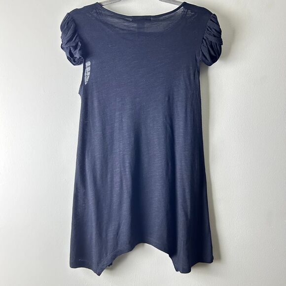 KENAR Black Cotton Blend Cap Sleeve Embroidered Lace Neck Shift Top Size Medium - Picture 2 of 12